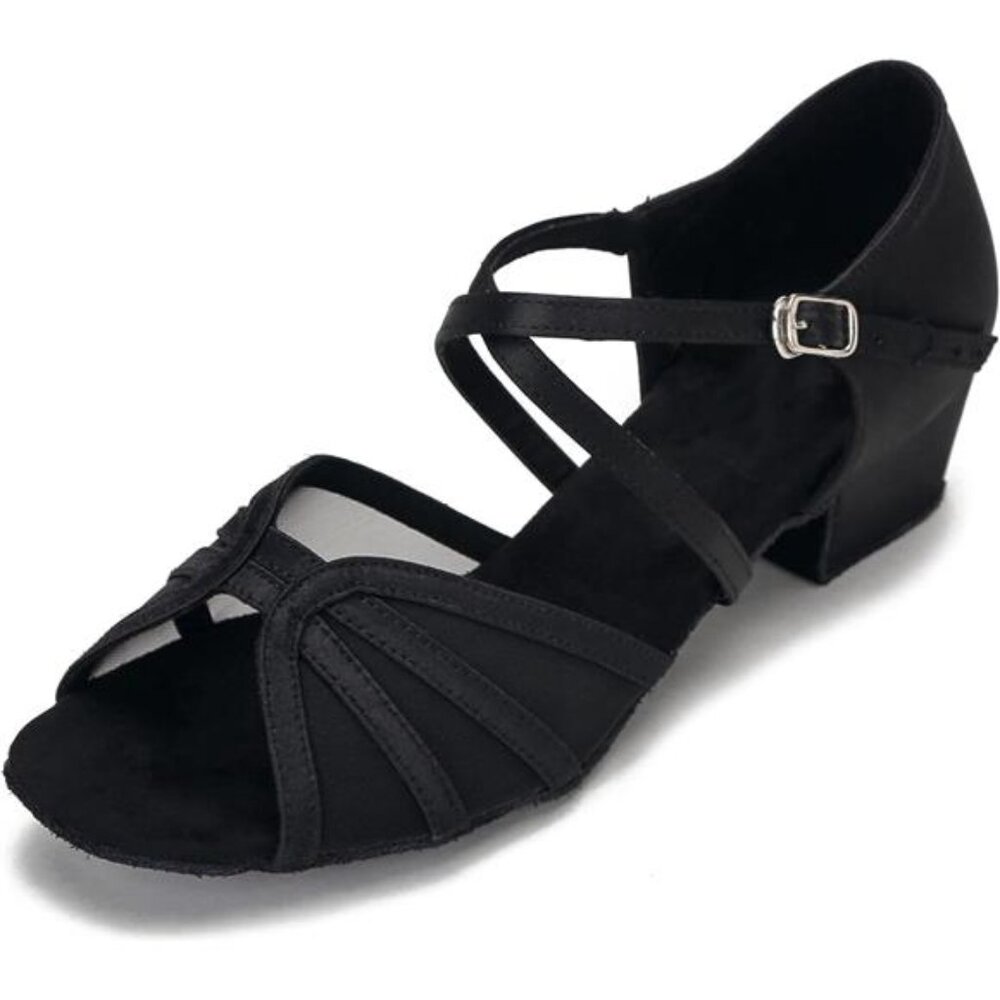 Low Heel Ballroom Dance Shoes Women Latin Salsa Practice Dancing Shoes 1.5 Inch